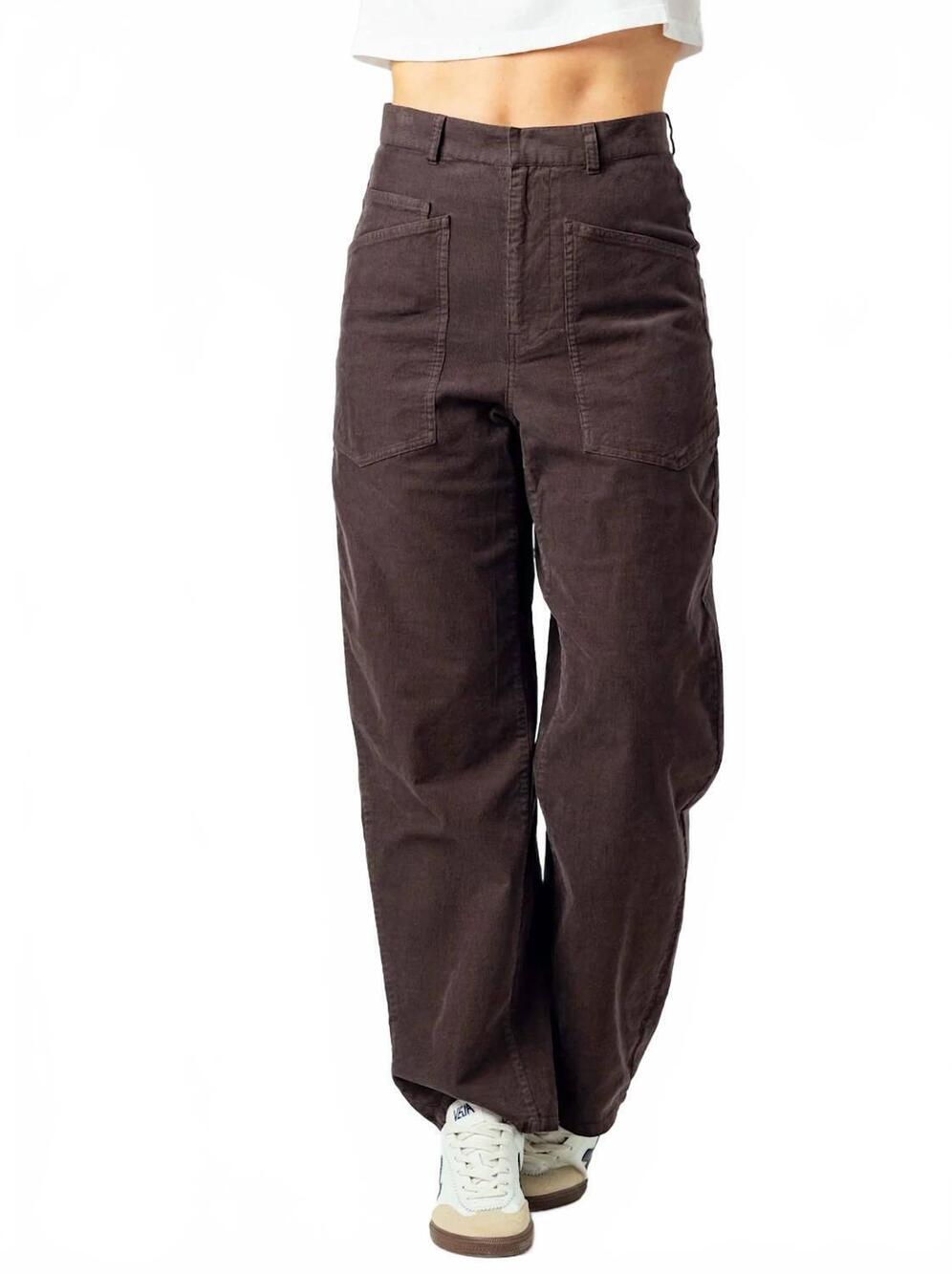 NEW SUNDAYS colette high-waisted corduroy pant in chocolate